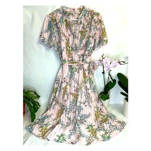 Nanette Lepore • Vintage Apricot Print • A-Line Shirt Dress • Sz 8